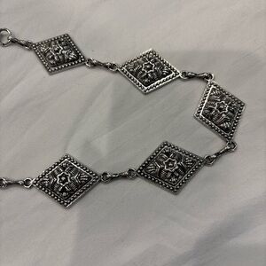 Western Silver Geometric Belt
